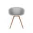lensvelt richard hutten this bucket chair with wooden base light grey ral7035 oak wooden hard leg ends