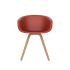 lensvelt richard hutten this bucket chair with wooden base vermilion red ral2002 oak wooden hard leg ends