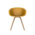 lensvelt richard hutten this bucket chair with wooden base yellow ral1004 oak wooden hard leg ends