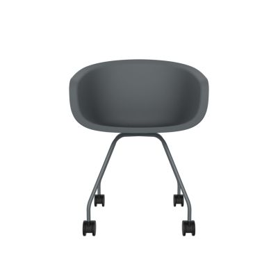 Lensvelt Richard Hutten This Bucket Office Chair Steel Base Dark Grey (RAL7011) Dark Grey (RAL7011) Hard Leg Ends