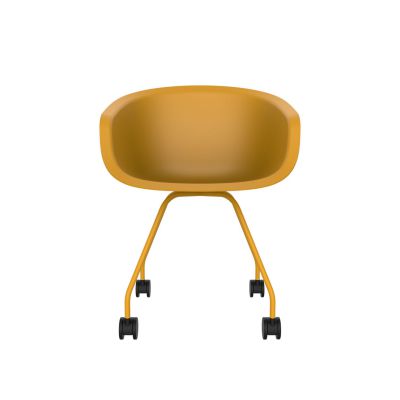 Lensvelt Richard Hutten This Bucket Office Chair Steel Base Yellow (RAL1004) Yellow (RAL1004) Hard Leg Ends