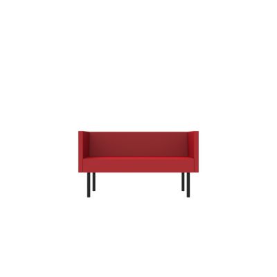 Lensvelt Rick Minkes No Idea Sofa (Low Back) Width 136 cm Depth 70 cm - Height 73 cm Grenada Red 010 Black (RAL9005)
