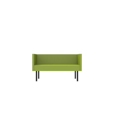 Lensvelt Rick Minkes No Idea Sofa (Low Back) Width 136 cm Depth 70 cm - Height 73 cm Fairway Green 020 Black (RAL9005)