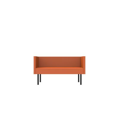 Lensvelt Rick Minkes No Idea Sofa (Low Back) Width 136 cm Depth 70 cm - Height 73 cm Burn Orange 102 Black (RAL9005)