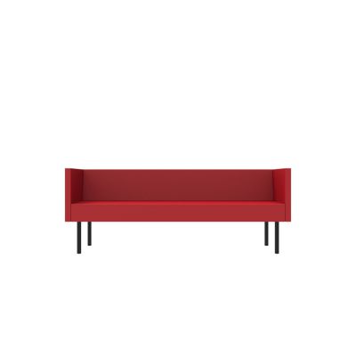 Lensvelt Rick Minkes No Idea Sofa (Low Back) Width 198 cm Depth 70 cm - Height 73 cm Grenada Red 010 Black (RAL9005)