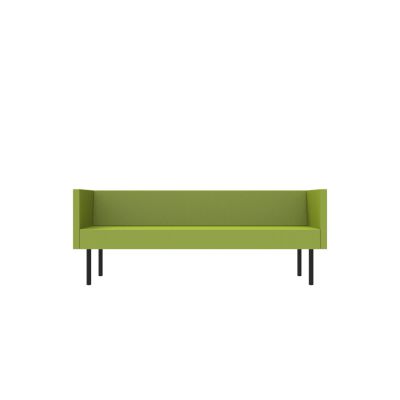 Lensvelt Rick Minkes No Idea Sofa (Low Back) Width 198 cm Depth 70 cm - Height 73 cm Fairway Green 020 Black (RAL9005)
