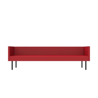 Lensvelt Rick Minkes No Idea Sofa (Low Back) Width 256 cm Depth 70 cm - Height 73 cm Grenada Red 010 Black (RAL9005)