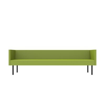 Lensvelt Rick Minkes No Idea Sofa (Low Back) Width 256 cm Depth 70 cm - Height 73 cm Fairway Green 020 Black (RAL9005)