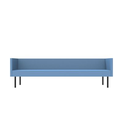 Lensvelt Rick Minkes No Idea Sofa (Low Back) Width 256 cm Depth 70 cm - Height 73 cm Blue Horizon 040 Black (RAL9005)