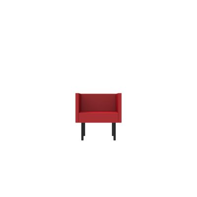 Lensvelt Rick Minkes No Idea Sofa (Low Back) Width 80 cm Depth 70 cm - Height 73 cm Grenada Red 010 Black (RAL9005)