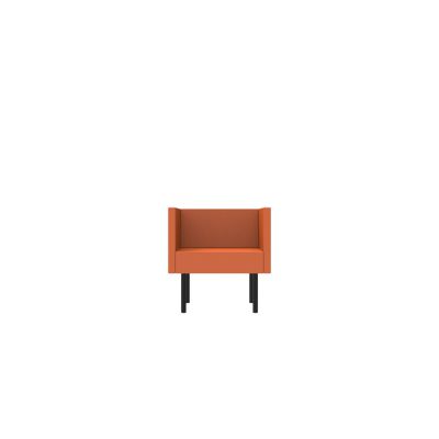 Lensvelt Rick Minkes No Idea Sofa (Low Back) Width 80 cm Depth 70 cm - Height 73 cm Burn Orange 102 Black (RAL9005)