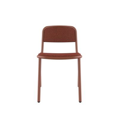 Lensvelt Stefan Scholten Loop Chair Upholsterd Stackable Without Armrest Moss Clay Brown 65 (Price Level 1) Copper Brown (RAL8004) Hard Leg Ends