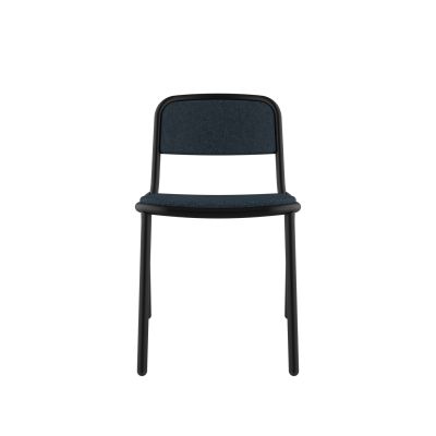 Lensvelt Stefan Scholten Loop Chair Upholsterd Stackable Without Armrest Moss Night Blue 45 (Price Level 1) Black (RAL9005) Hard Leg Ends