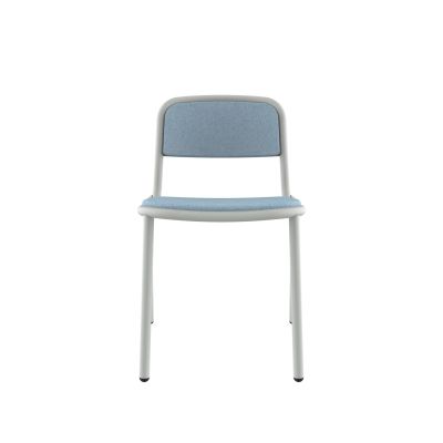 Lensvelt Stefan Scholten Loop Chair Upholsterd Stackable Without Armrest Moss Pastel Blue 40 (Price Level 1) Light Grey (RAL7035) Hard Leg Ends