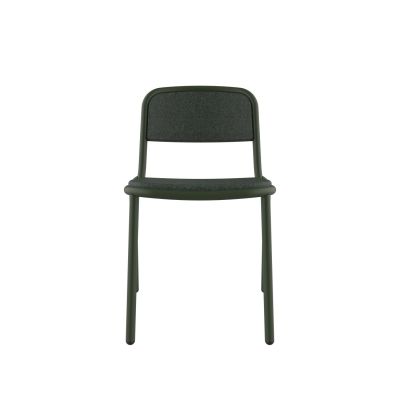 Lensvelt Stefan Scholten Loop Chair Upholsterd Stackable Without Armrest Moss Summer Green 38 (Price Level 1) Chrome Green (RAL6020) Hard Leg Ends