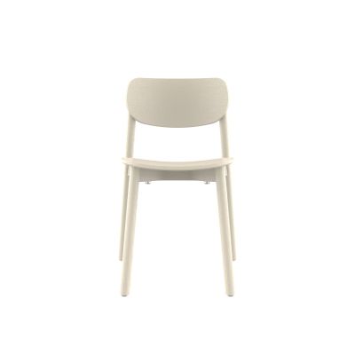Lensvelt Studio Stefan Scholten 2THRD Chair Stackable No Armrests Oyster White (RAL1013) Hard Leg Ends