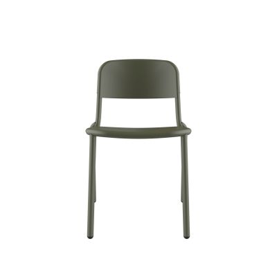 Lensvelt Studio Stefan Scholten Loop Chair Stackable No Armrests No Perforation Olive Green (RAL6003)