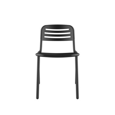 Lensvelt Studio Stefan Scholten Loop Chair Stackable No Armrests With Perforation Black (RAL9005)