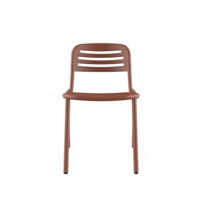 Lensvelt Studio Stefan Scholten Loop Chair Stackable No Armrests With Perforation Copper Brown (RAL8004)