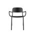 lensvelt studio stefan scholten loop chair stackable with armrests no perforation black ral9005