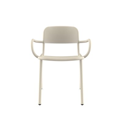 Lensvelt Studio Stefan Scholten Loop Chair Stackable With Armrests No Perforation Oyster White (RAL1013)