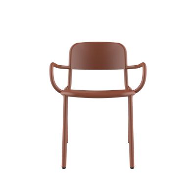 Lensvelt Studio Stefan Scholten Loop Chair Stackable With Armrests No Perforation Copper Brown (RAL8004)