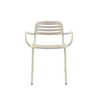 Lensvelt Studio Stefan Scholten Loop Chair Stackable With Armrests With Perforation Oyster White (RAL1013)