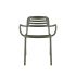 lensvelt studio stefan scholten loop chair stackable with armrests with perforation olive green ral6003