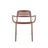 lensvelt studio stefan scholten loop chair stackable with armrests with perforation copper brown ral8004