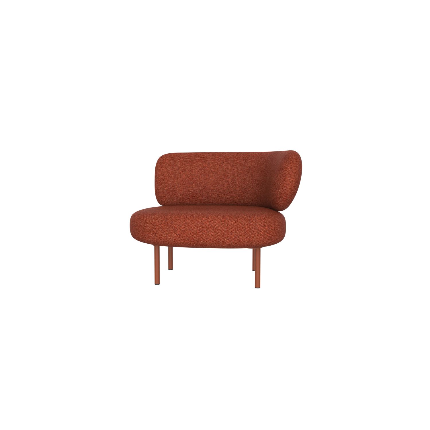 lensvelt studio stefan scholten sofa 1seater 100x77cm lounge part left moss clay brown 65 frame copper brown ral8004