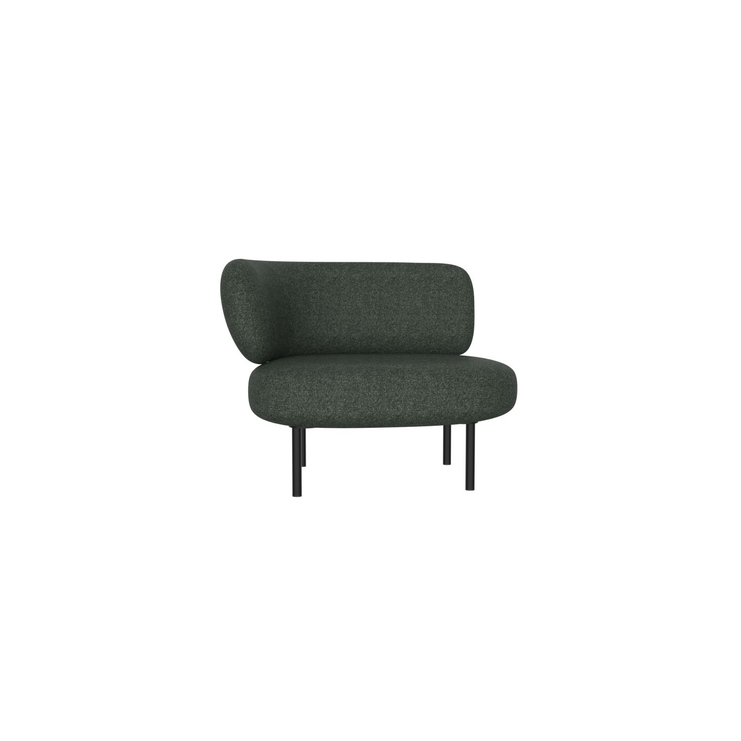 lensvelt studio stefan scholten sofa 1seater 100x77cm lounge part right moss summer green 38 frame black ral9005
