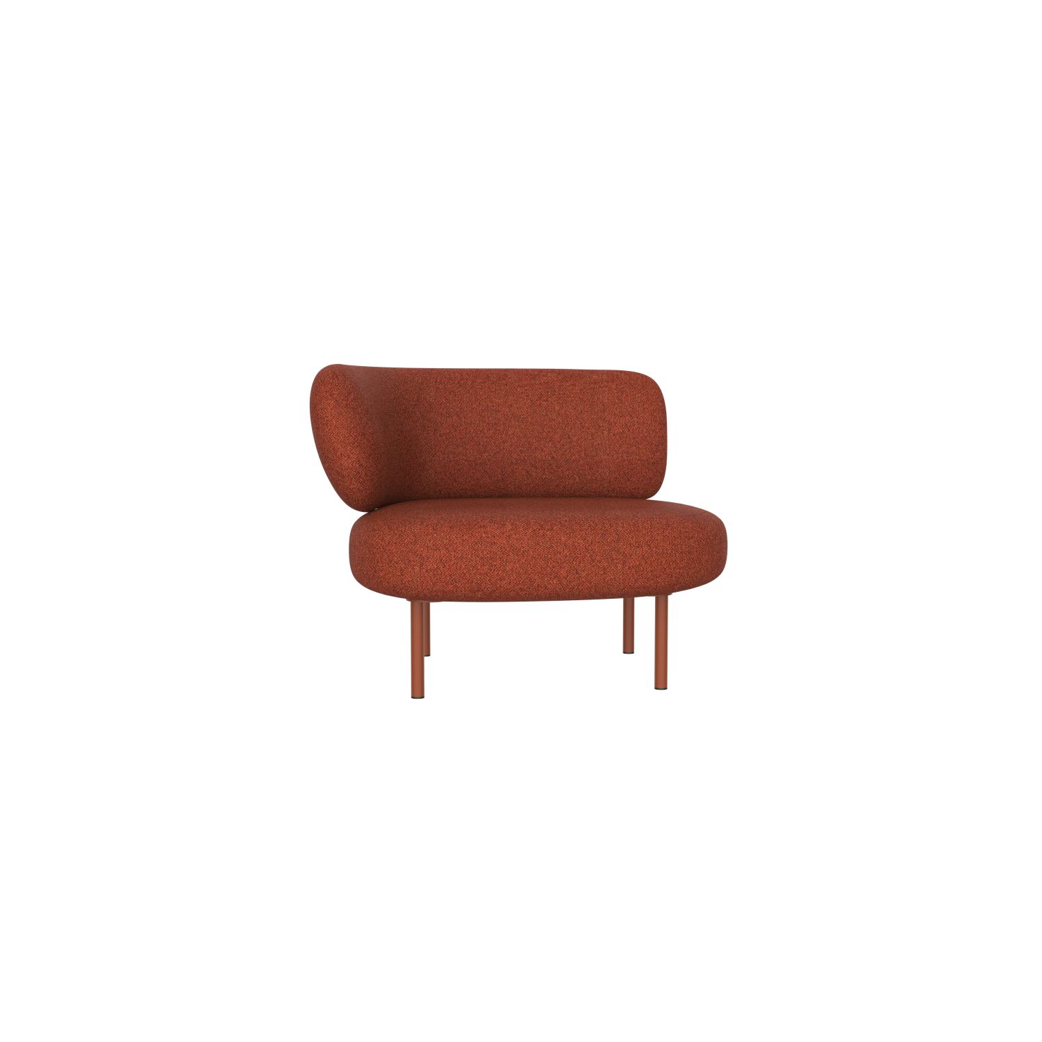 lensvelt studio stefan scholten sofa 1seater 100x77cm lounge part right moss clay brown 65 frame copper brown ral8004