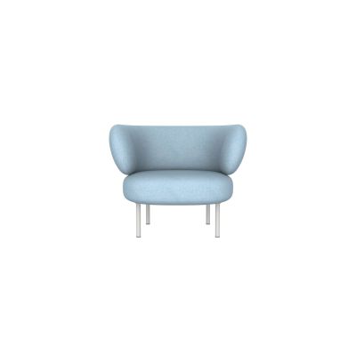 Lensvelt Studio Stefan Scholten Sofa 1-Seater (100x77cm) Middle Lounge Part Moss Pastel Blue (40) Frame Light Grey (RAL7035)