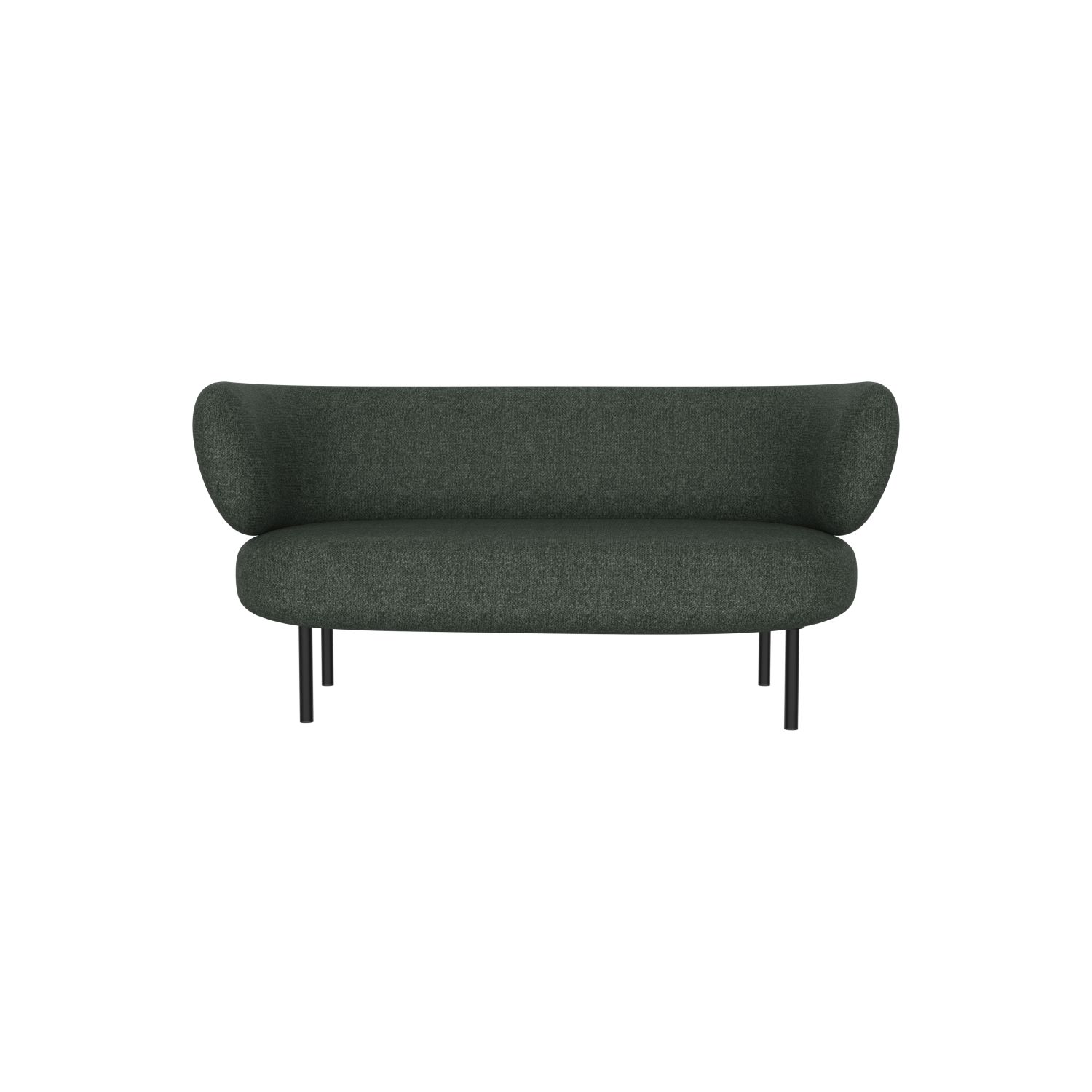 lensvelt studio stefan scholten sofa 2seater 160x84cm middle lounge part moss summer green 38 frame black ral9005