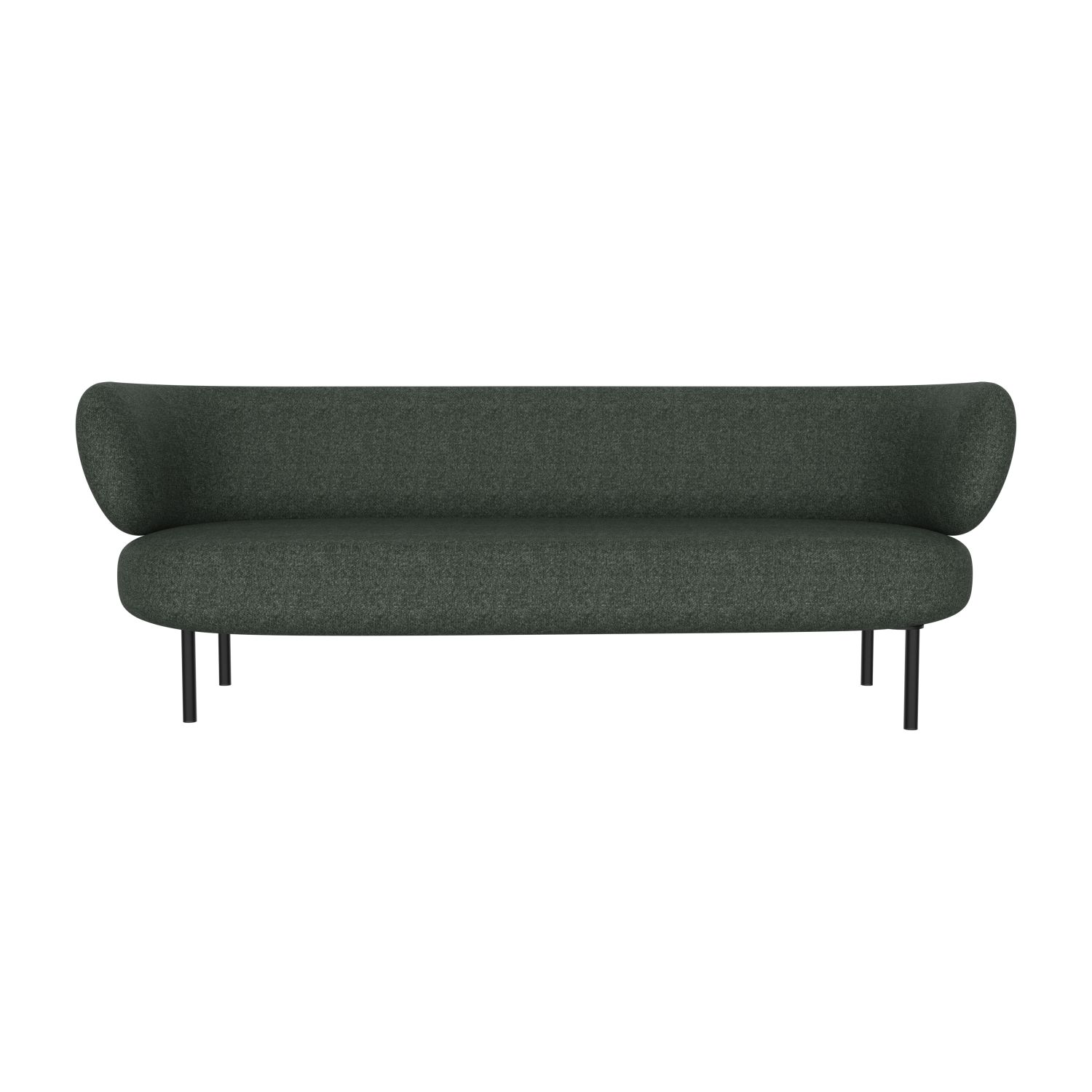 lensvelt studio stefan scholten sofa 3seater 215x84cm middle lounge part moss summer green 38 frame black ral9005