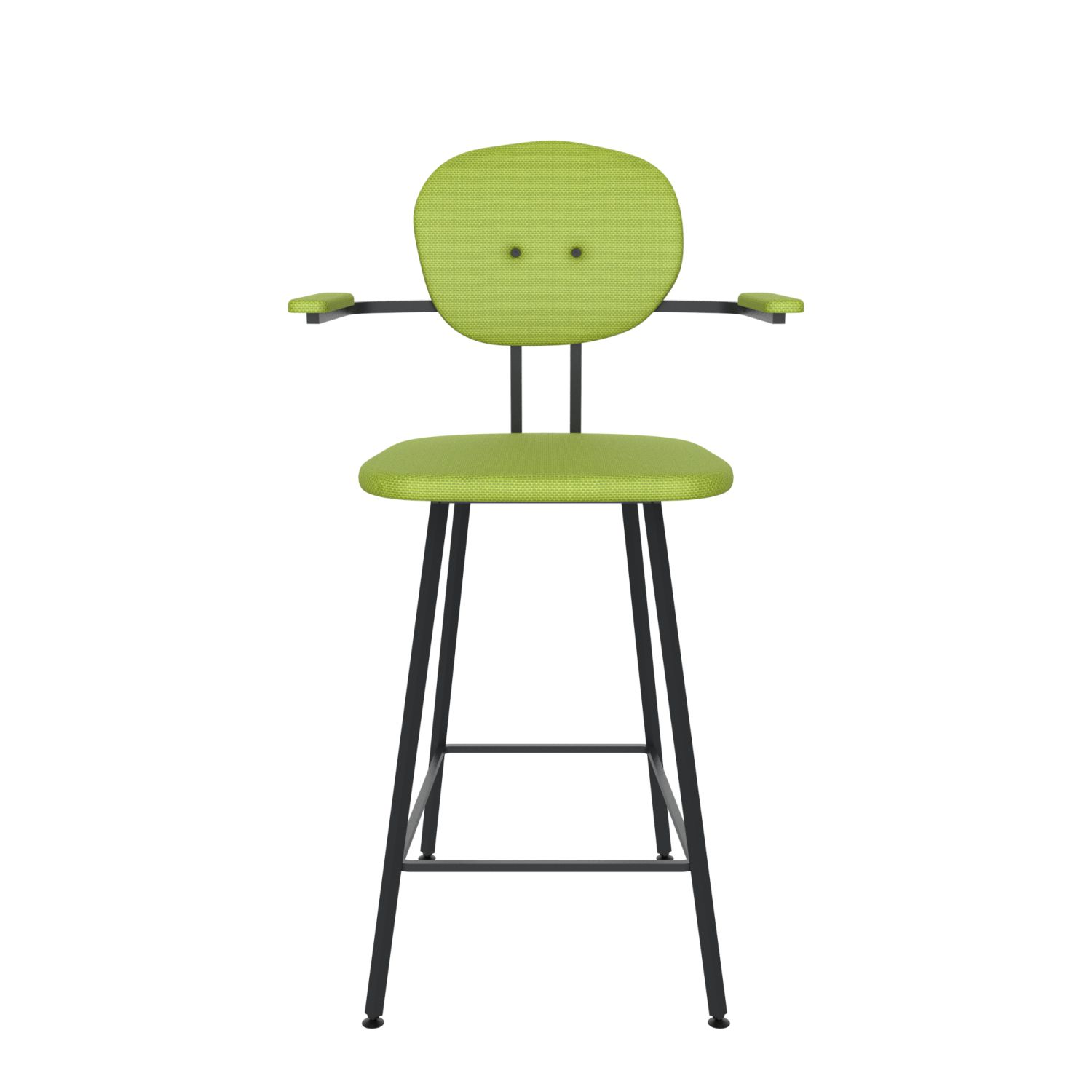 maarten baas barstool 65 cm with armrests backrest a fairway green 020 frame black