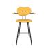 maarten baas barstool 65 cm with armrests backrest b lemon yellow 051 frame black