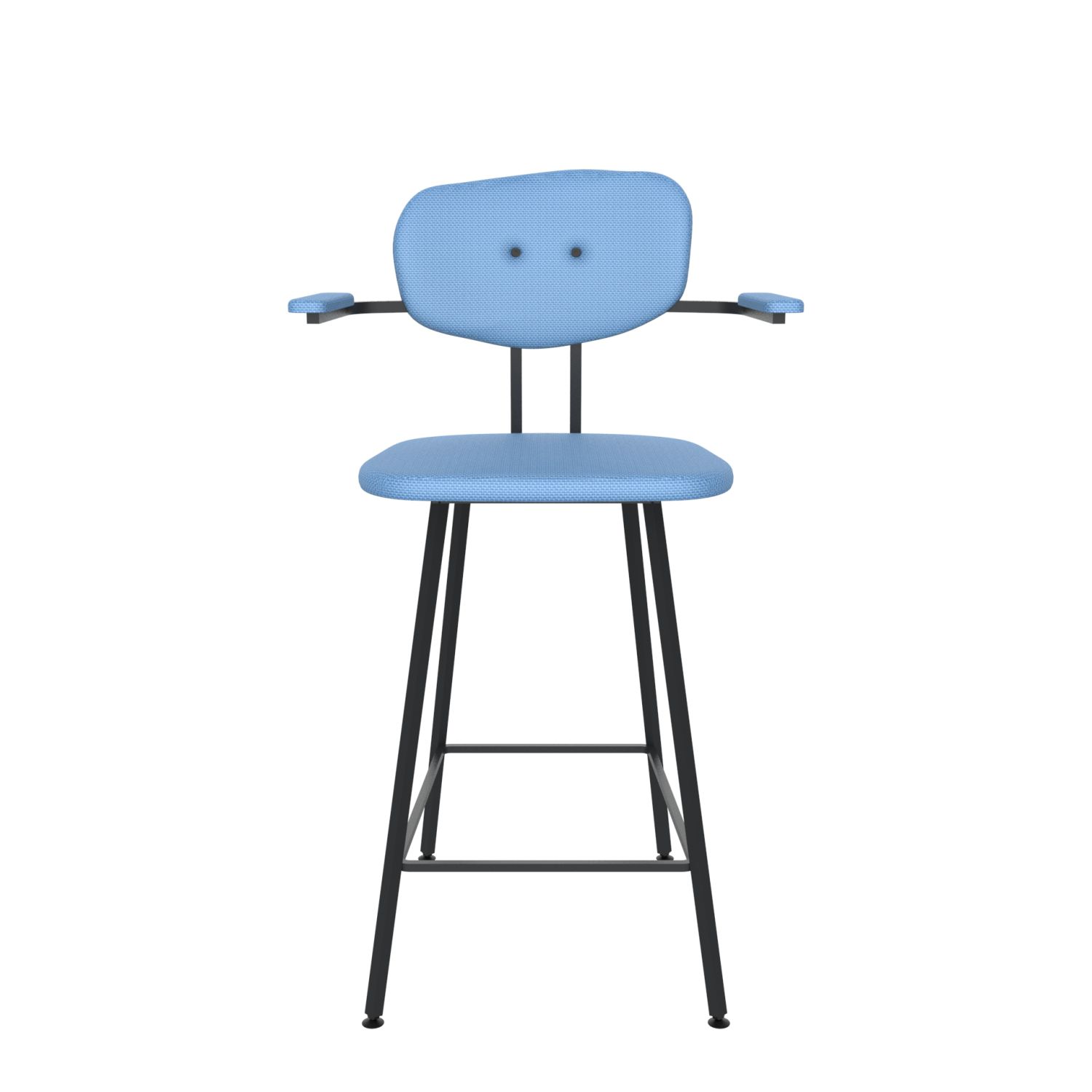 maarten baas barstool 65 cm with armrests backrest c blue horizon 040 frame black