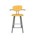 maarten baas barstool 65 cm with armrests backrest c lemon yellow 051 frame black