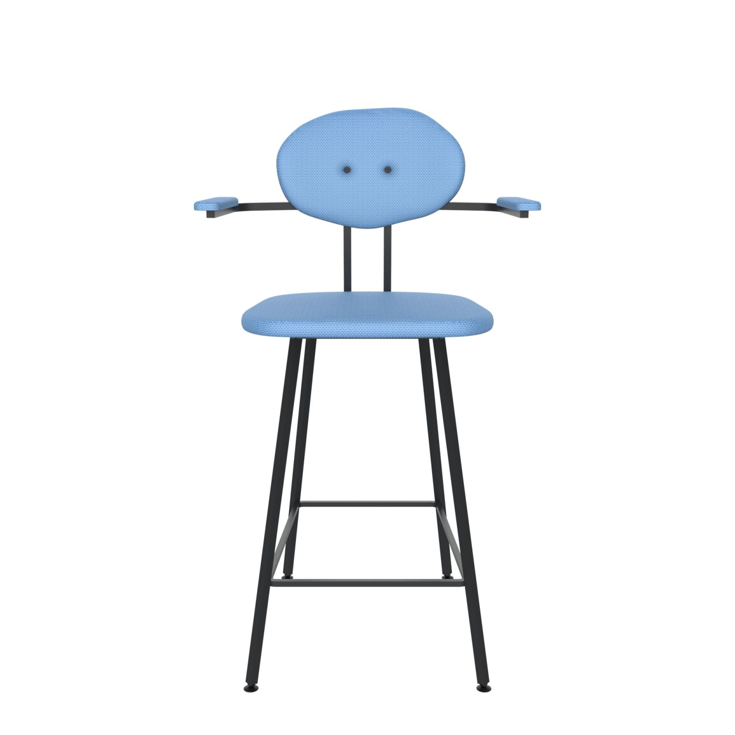 maarten baas barstool 65 cm with armrests backrest d blue horizon 040 frame black