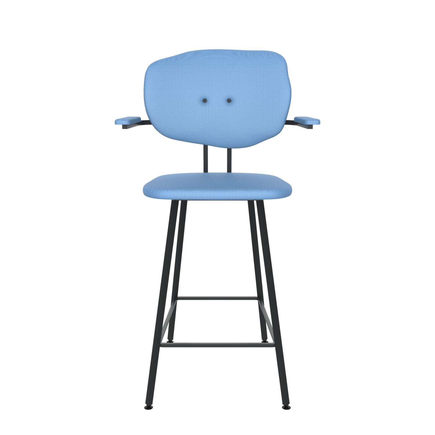 maarten baas barstool 65 cm with armrests backrest f blue horizon 040 frame black