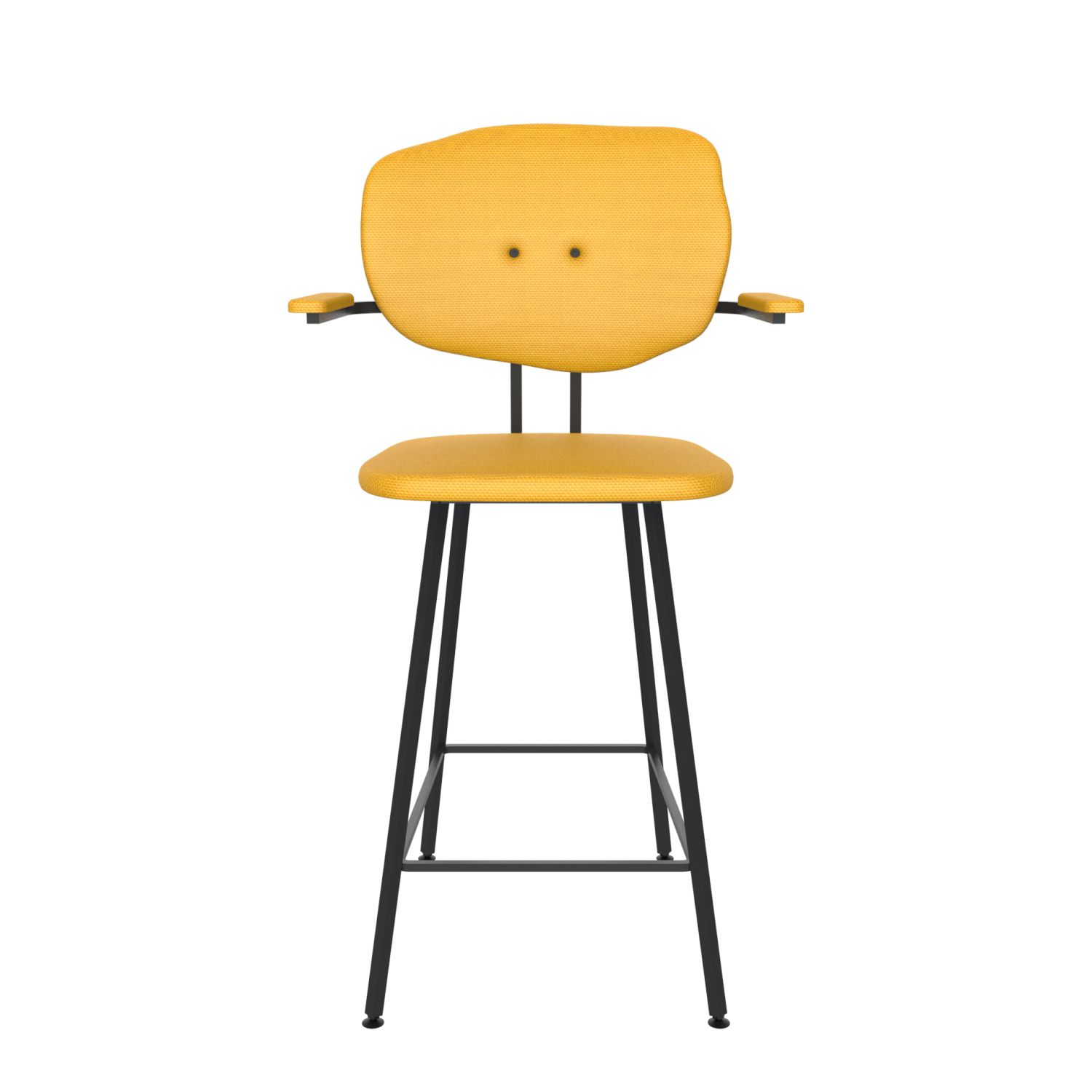 maarten baas barstool 65 cm with armrests backrest f lemon yellow 051 frame black