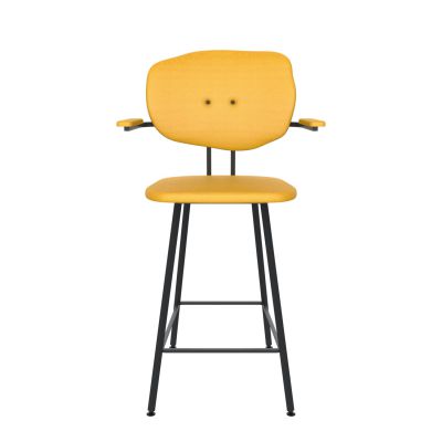 Maarten Baas Barstool 65 cm With armrests Backrest F Lemon Yellow 051 Frame Black