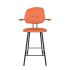 maarten baas barstool 65 cm with armrests backrest g burn orange 102 frame black