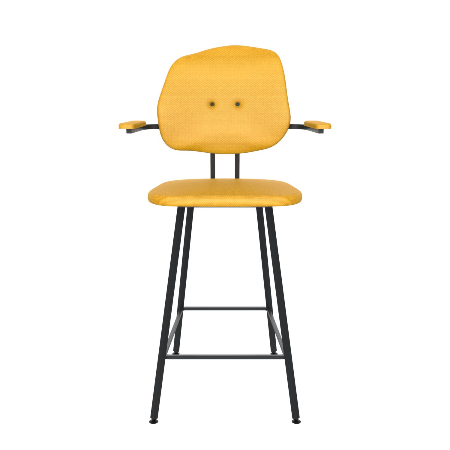 maarten baas barstool 65 cm with armrests backrest g lemon yellow 051 frame black