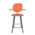 maarten baas barstool 65 cm with armrests backrest h burn orange 102 frame black