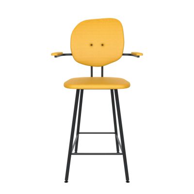 Maarten Baas Barstool 65 cm With armrests Backrest H Lemon Yellow 051 Frame Black