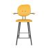 maarten baas barstool 65 cm with armrests backrest h lemon yellow 051 frame black