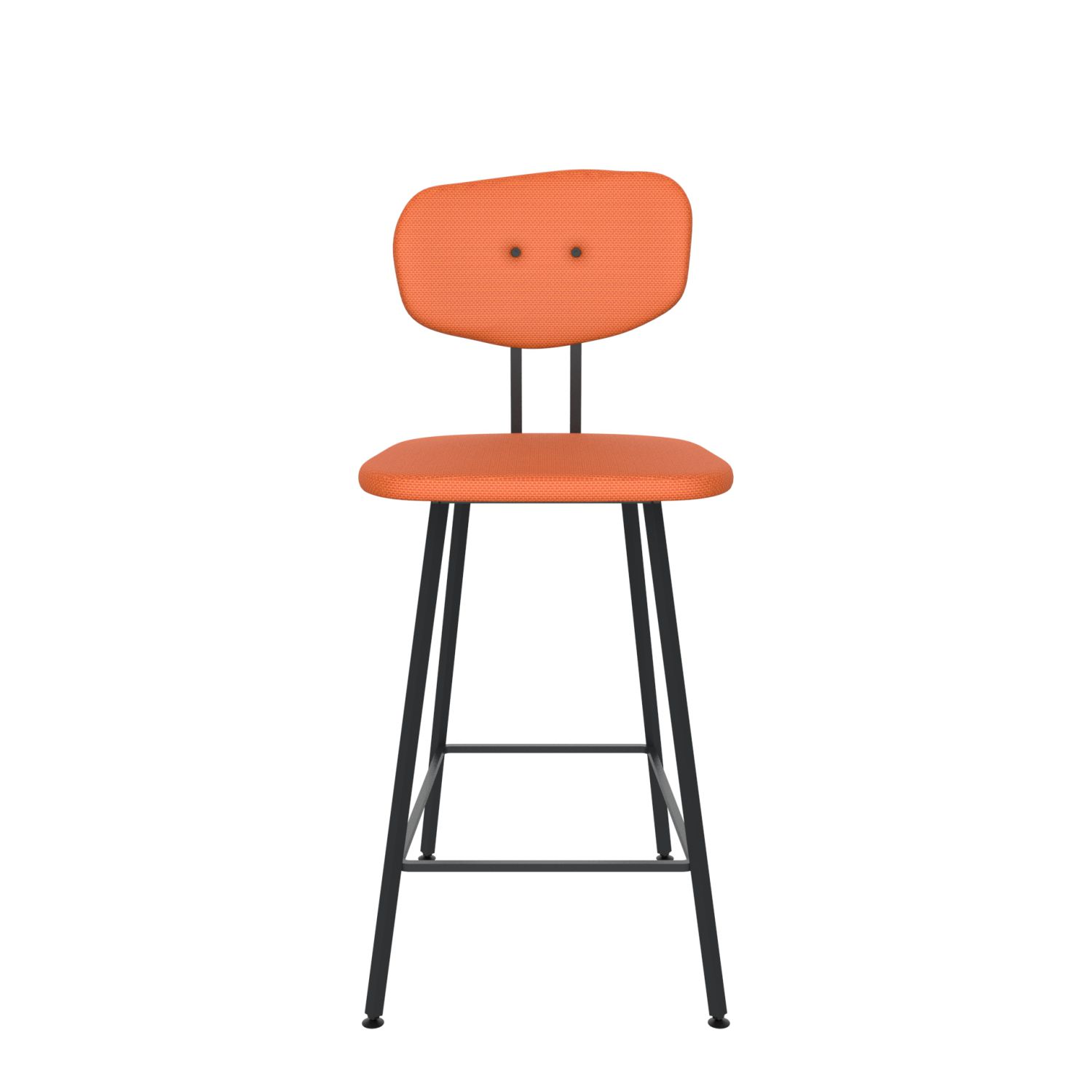 maarten baas barstool 65 cm without armrests backrest c burn orange 102 frame black