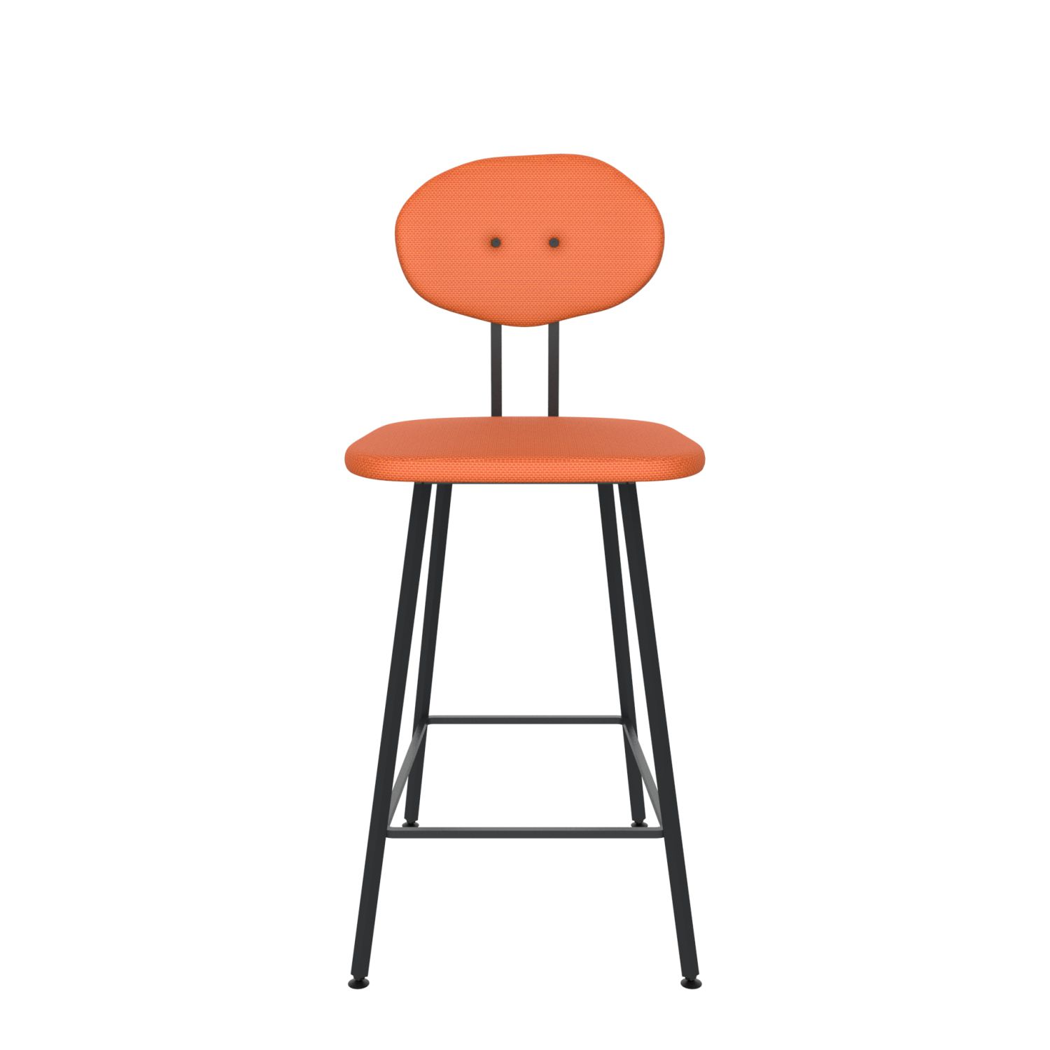 maarten baas barstool 65 cm without armrests backrest d burn orange 102 frame black